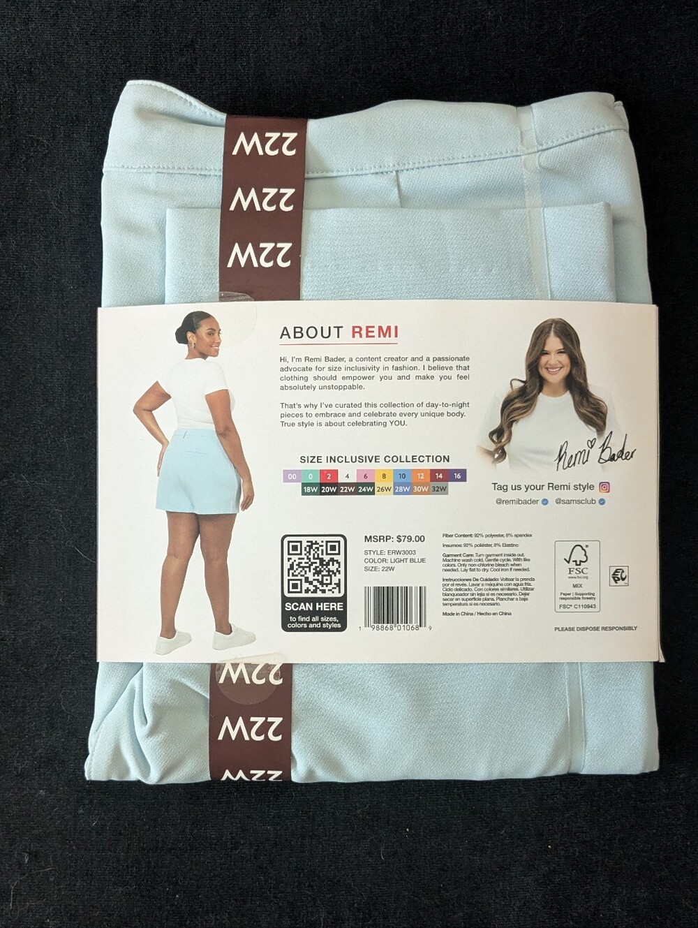 NWT! Edited By Remi Bader High-Rise Pastel Light Blue Trouser Shorts - Picture 5 of 6